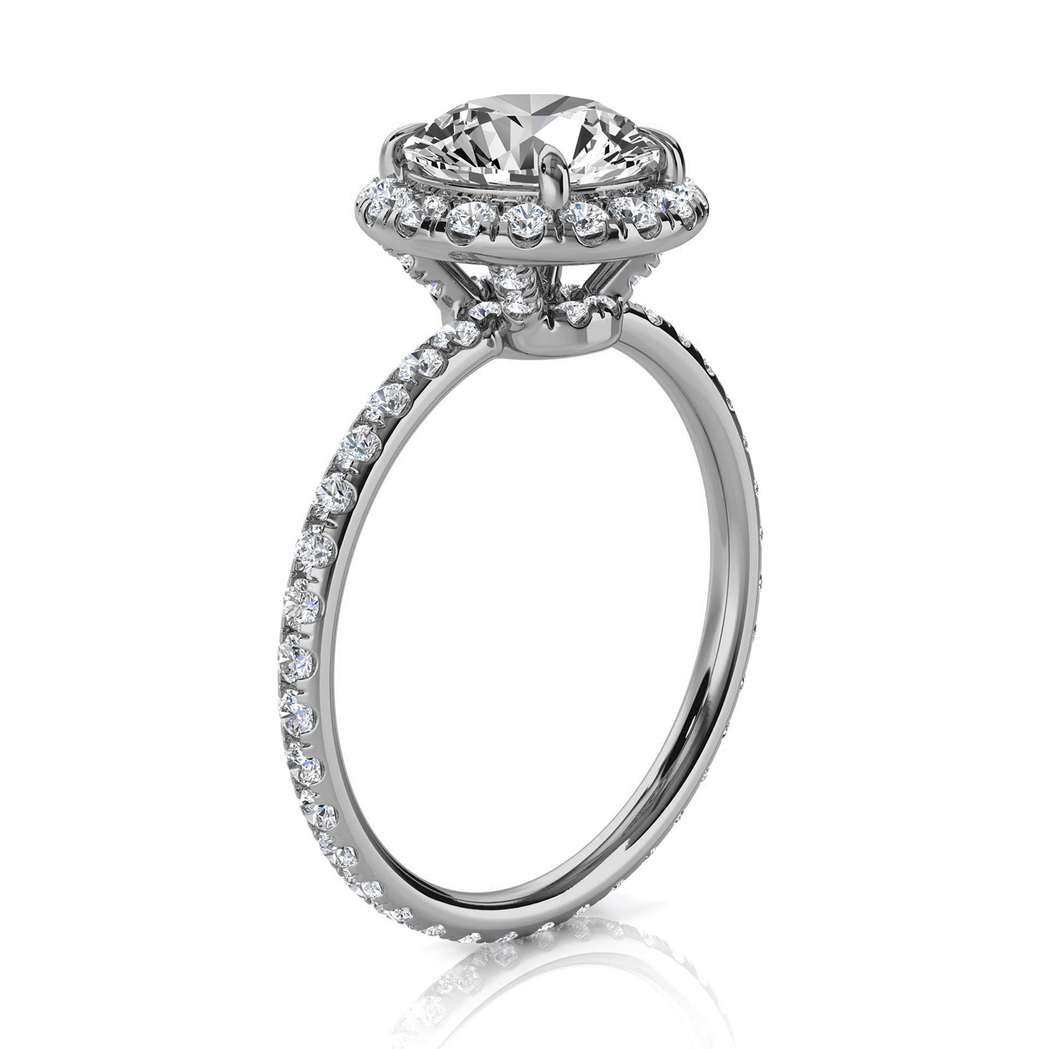 14K White Gold Panilari Eternity Halo Lab Grown Diamond Ring (3/4 ct. tw)